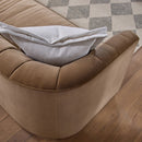 Brown Velvet Channeled-Back Sofa | Living Essentials Bronx
