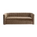 Brown Velvet Channeled-Back Sofa | Living Essentials Bronx