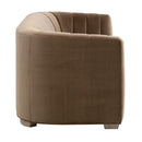 Brown Velvet Channeled-Back Sofa | Living Essentials Bronx
