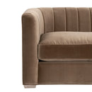 Brown Velvet Channeled-Back Sofa | Living Essentials Bronx