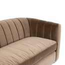 Brown Velvet Channeled-Back Sofa | Living Essentials Bronx
