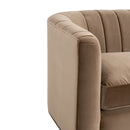 Brown Velvet Channeled-Back Sofa | Living Essentials Bronx
