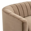 Brown Velvet Channeled-Back Sofa | Living Essentials Bronx