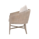 Curved Oak Linen Lounge Chair | Living Essentials McGuire