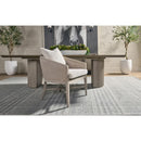 Curved Oak Linen Lounge Chair | Living Essentials McGuire