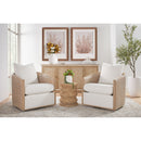 Curved Oak Swivel Club Chair | Living Essentials McGuire