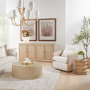Curved Oak Swivel Club Chair | Living Essentials McGuire