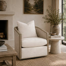 Curved Oak Swivel Club Chair | Living Essentials McGuire