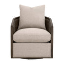 Curved Oak Swivel Club Chair | Living Essentials McGuire