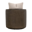 Curved Oak Swivel Club Chair | Living Essentials McGuire