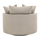 Round Petite Swivel Sofa | Living Essentials Lourne