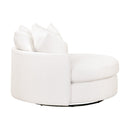 White Boucle Round Swivel Chair | Living Essentials Lourne