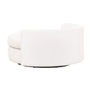 White Boucle Round Swivel Chair | Living Essentials Lourne