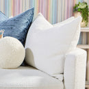 White Boucle Round Swivel Chair | Living Essentials Lourne
