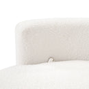 White Boucle Round Swivel Chair | Living Essentials Lourne