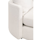 White Boucle Round Swivel Chair | Living Essentials Lourne