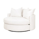 White Boucle Round Swivel Chair | Living Essentials Lourne