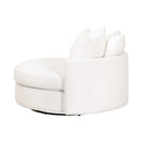 White Boucle Round Swivel Chair | Living Essentials Lourne