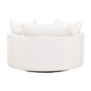 White Boucle Round Swivel Chair | Living Essentials Lourne