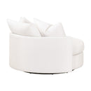 White Boucle Round Swivel Chair | Living Essentials Lourne