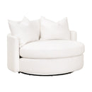 White Boucle Round Swivel Chair | Living Essentials Lourne