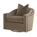 Cushioned Oak Swivel Club Chair | Living Essentials Paxton