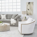 Cushioned Oak Swivel Club Chair | Living Essentials Paxton