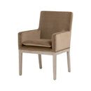Brown Velvet Dining Armchair | Living Essentials Drake