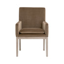 Brown Velvet Dining Armchair | Living Essentials Drake