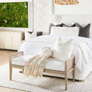 Cushioned Gray Oak Bench | Living Essentials Leone