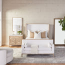 White Upholstered Bench | Living Essentials Keaton