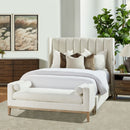 White Upholstered Bench | Living Essentials Keaton