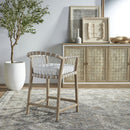 Hand-Wrapped White Rope Counter Stool | Living Essentials Pacific
