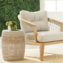 Taupe & White Rope Accent Table | Living Essentials Loom