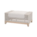 Beige Woven Rope Outdoor Ottoman | Living Essentials Tropez