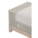Beige Woven Rope Outdoor Ottoman | Living Essentials Tropez