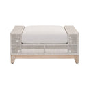 Beige Woven Rope Outdoor Ottoman | Living Essentials Tropez