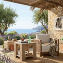 Teak Scandinavian Outdoor End Table | Living Essentials Sur