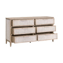 Gray Mahogany 6-Drawer Double Dresser | Living Essentials Malay