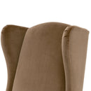 Brown Velvet High-Back Accent Chair | Living Essentials Bennett