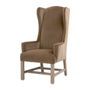 Brown Velvet High-Back Accent Chair | Living Essentials Bennett