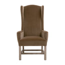 Brown Velvet High-Back Accent Chair | Living Essentials Bennett