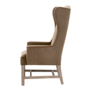 Brown Velvet High-Back Accent Chair | Living Essentials Bennett
