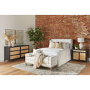 White Upholstered California King Bed | Living Essentials Stewart