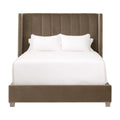 Modern European furniture - Velvet Channeled Queen Bed - www.oroa.com
