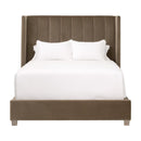 Modern European furniture - Velvet Channeled Queen Bed - www.oroa.com