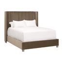 Modern European furniture - Velvet Channeled Queen Bed - www.oroa.com