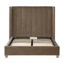 Modern European furniture - Velvet Channeled Queen Bed - www.oroa.com
