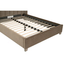 Modern European furniture - Velvet Channeled Queen Bed - www.oroa.com