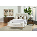 Modern European furniture - Velvet Channeled Queen Bed - www.oroa.com